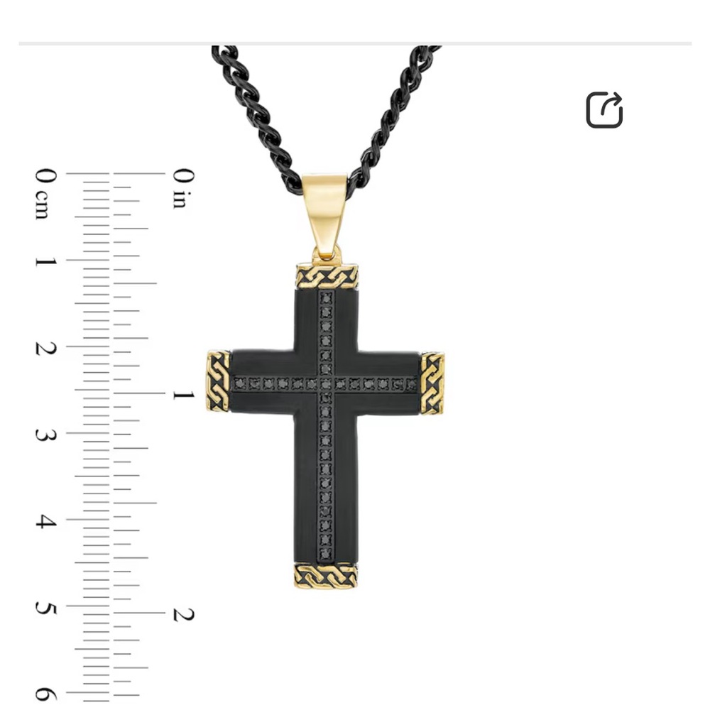Zales | Men’s Cross Pendant Necklace - Picture 2 of 5